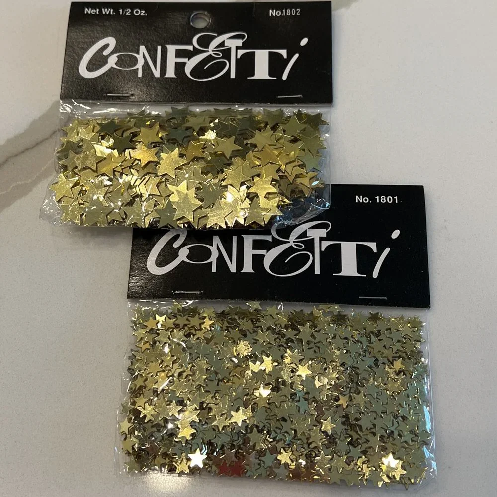 23 - 1/2 oz Packages of Star Shaped Confetti - Blue Red Silver Gold